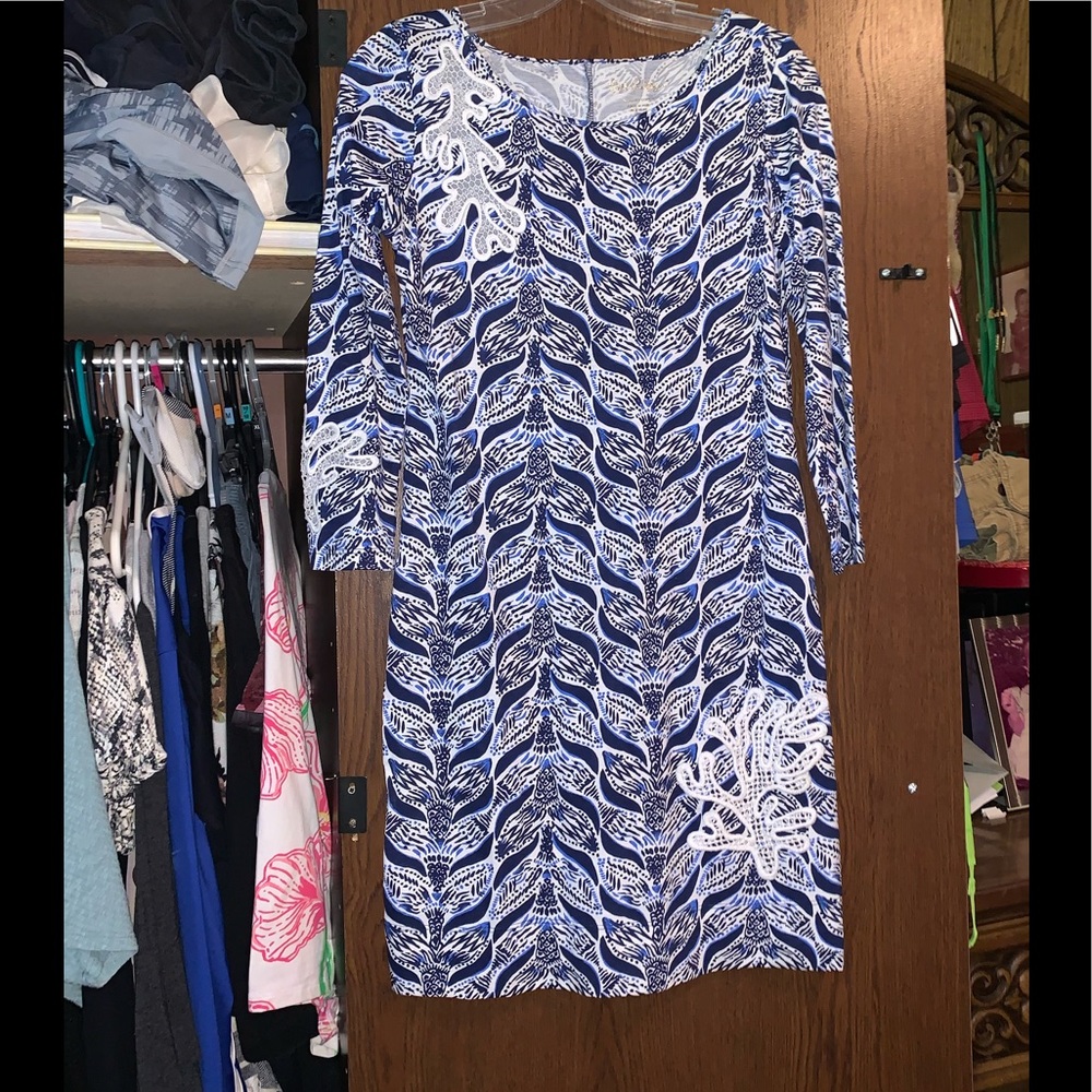 Lilly Pulitzer blue and white dress